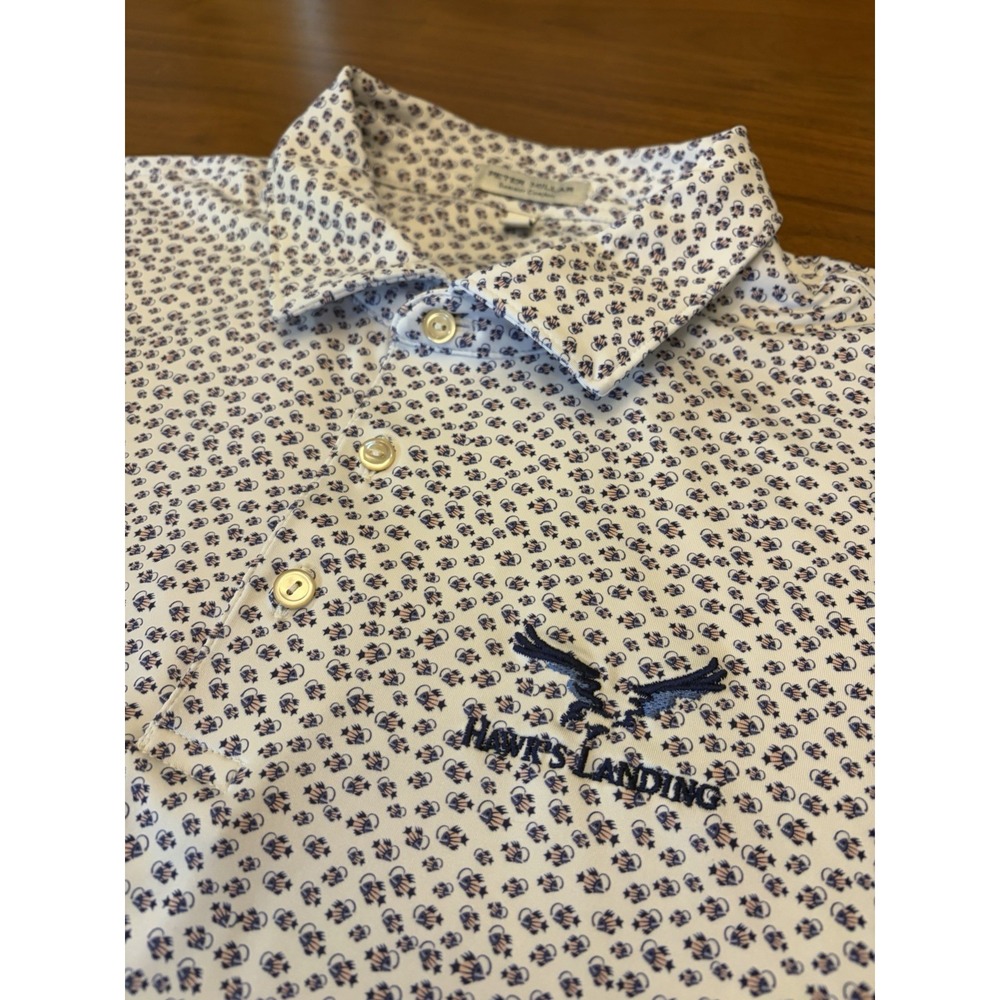 Peter Millar Summer Comfort Polo Shirt Mens XL Angler Fish Golf Hawks Landing